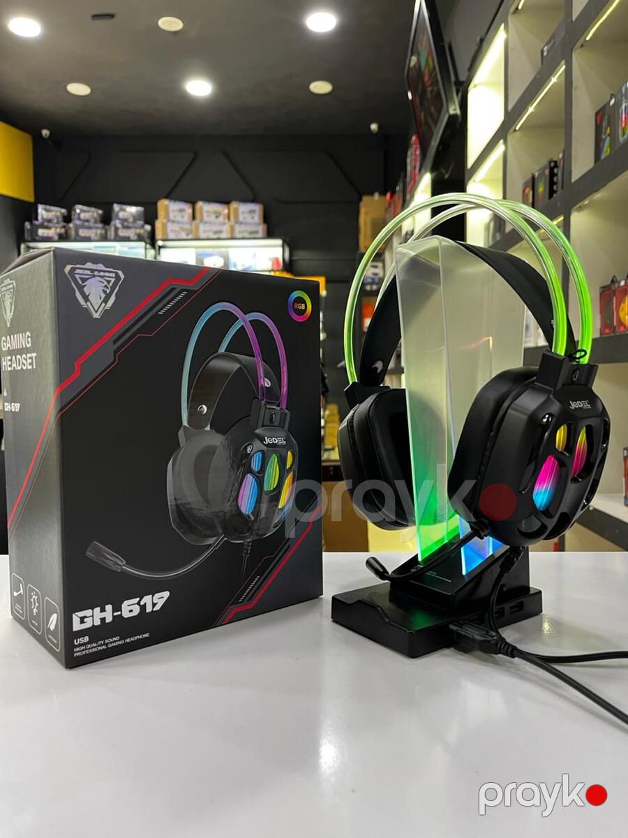 RGB Gaming qulaqlıq Jedel GH619 Stereo 7.1 Surround USB — Elektronika, Bakı (2)