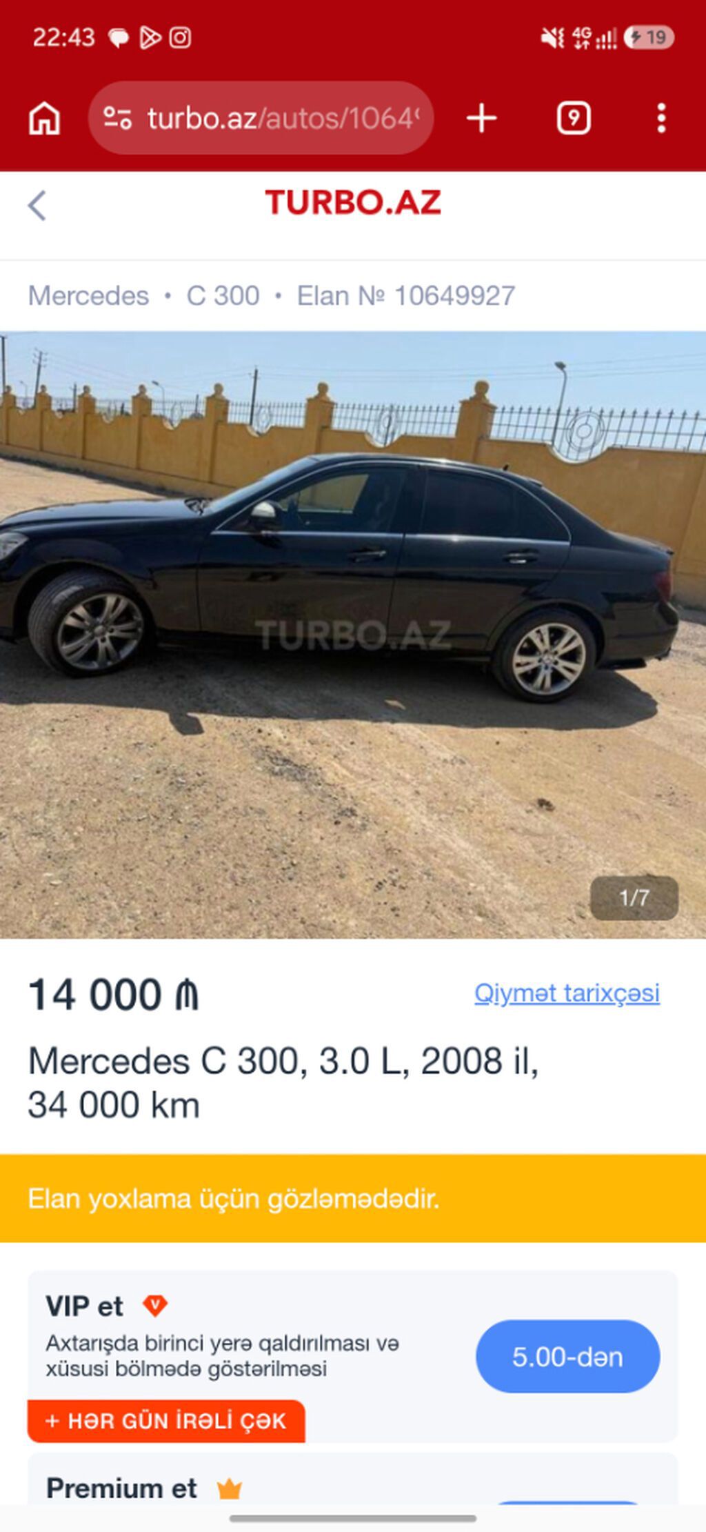 Mercedes-Benz C 320: 3 l | 2008 il Sedan — Avto, Cəlilabad