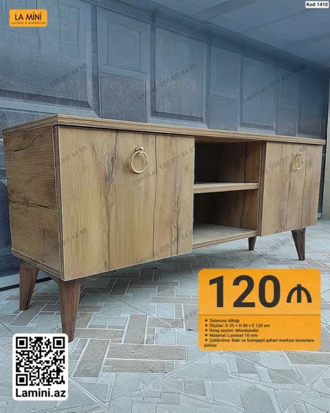 TV altlığı – La Mini (Kod: 1410) - Ölçülər: Dərinlik 35 sm × — Lamini Mebel — TV stands
