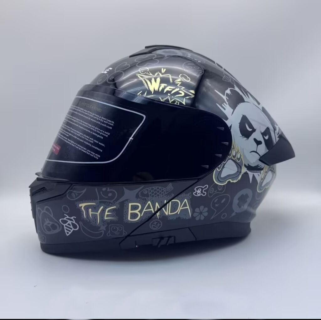 Moto dəbilqə – “THE PANDA” dizaynı - Tip: Tam üzlü/flip-up (çənə — Motosiklet geyimi, Bakı (2)