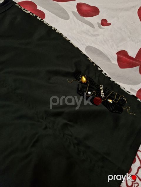 Qadın geyim dəsti – leopar printli bluz və qara ətək - Dəst: 2 parça