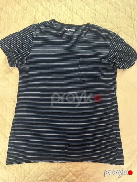 Kişi köynəkləri dəsti - T-shirt 1: Koton Casual markalı, nazik