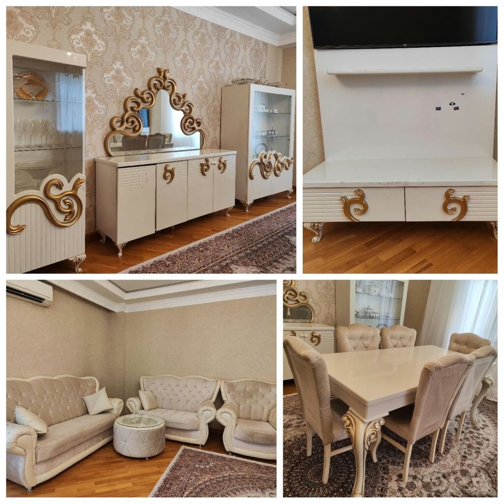 Dest 700azn satilir. 2 divan+ 2 kreslo+pufik+8 nəfərlik stol və — Mebel, Qobu