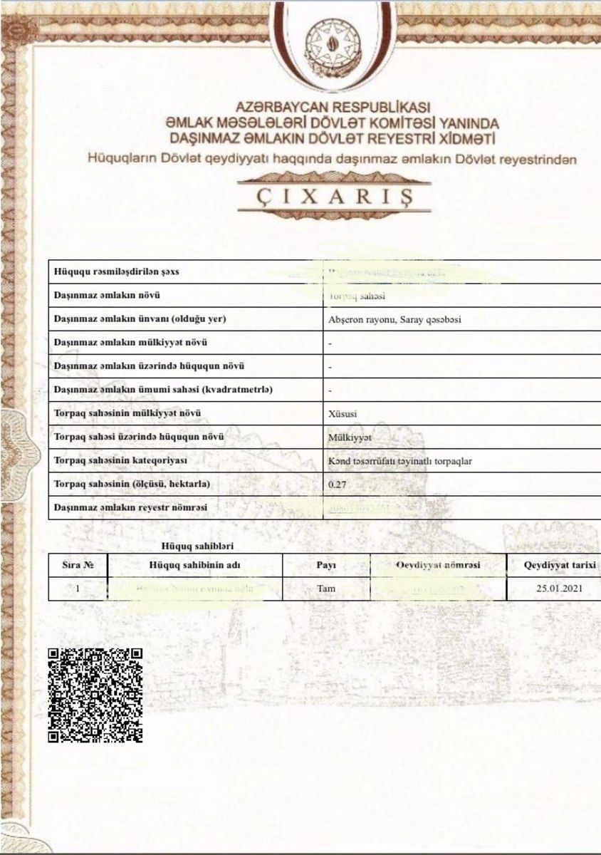 Satılır torpaq 27 sot — Torpaq, Bakı (6)