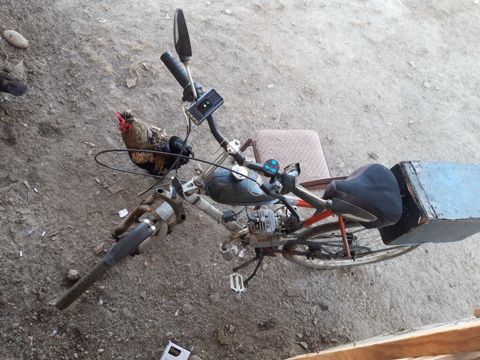 Benzinlə işləyən motorlu velosiped - Velosiped şassisi üzərində