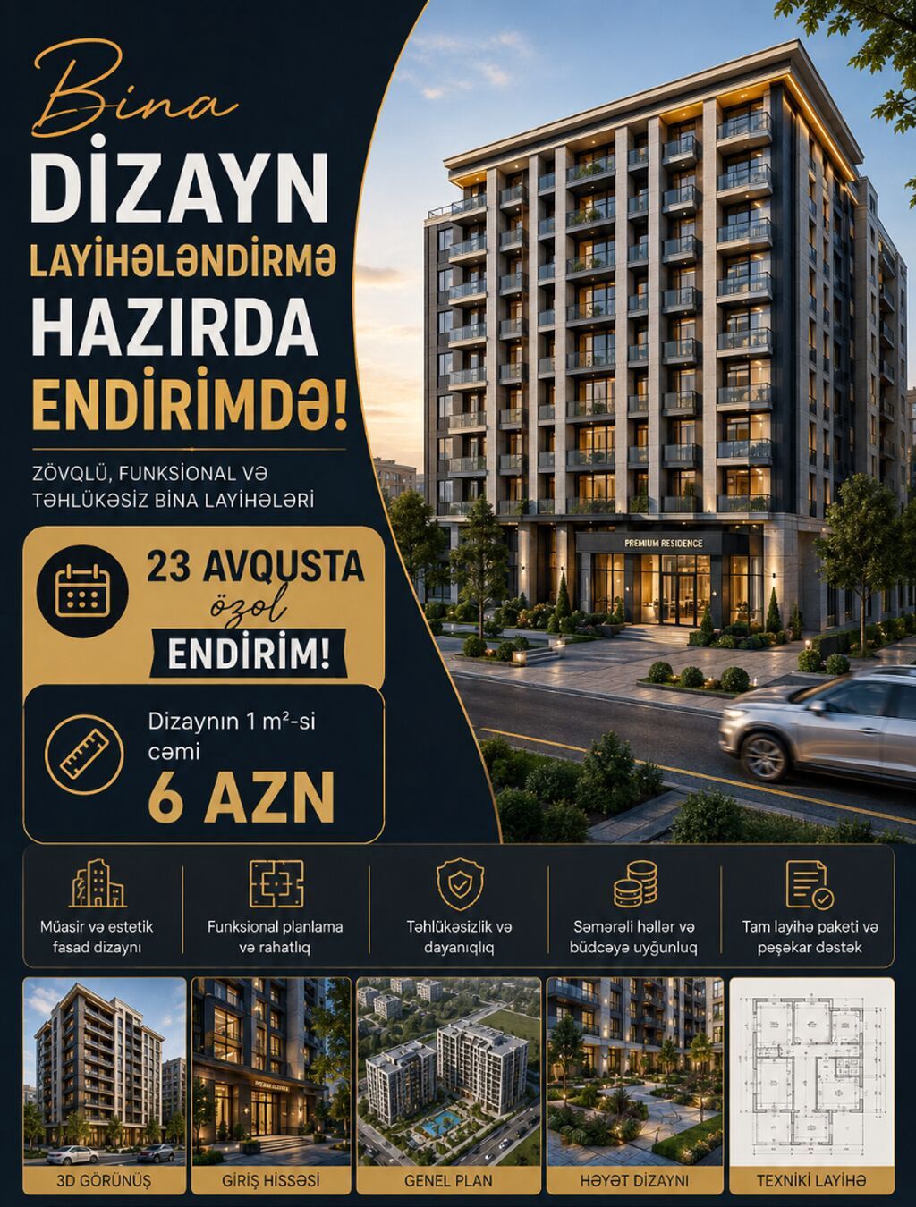 Bina dizayn və layihələndirmə xidməti təqdim olunur. Elan üzrə bina — Mallar, Bakı