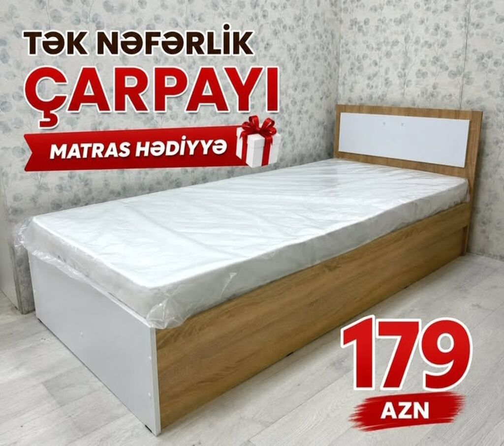 Tək nəfərlik çarpayı — matras hədiyyə