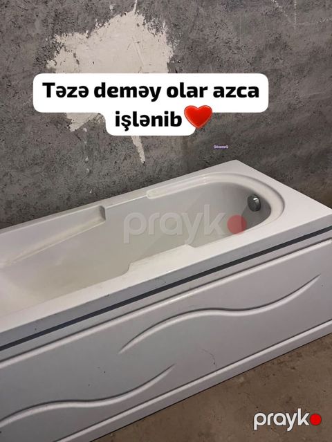 Akril vanna qabı - Ölçü: təxmini standart tək nəfərlik vanna (dərin — Lənkəran