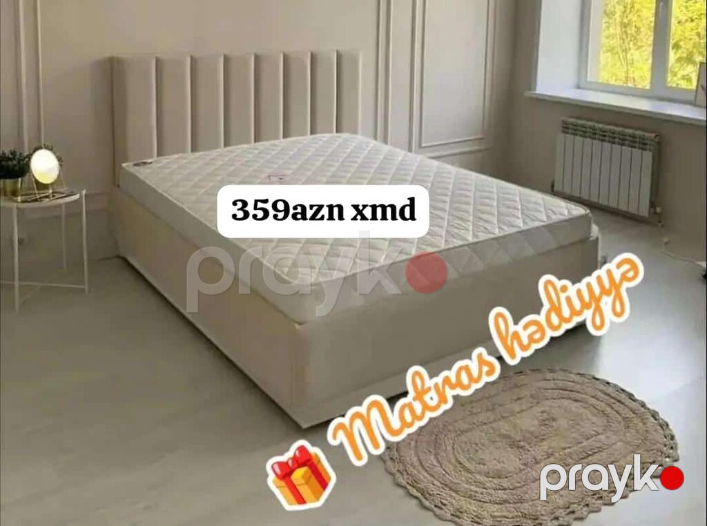 Mebel dəsti – yumşaq başlıqlı çarpayı - Rəng seçimləri: tünd yaşıl və — Yataqlar, Mehdiabad (2)