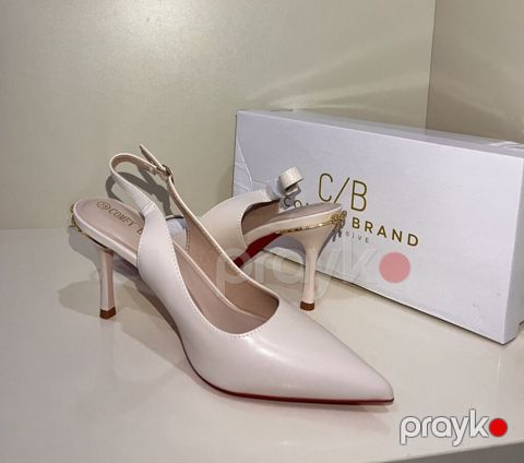 C/B Comfy Brand Qadın Ayaqqabısı – Slingback Stilettolar, Krem — Bakı