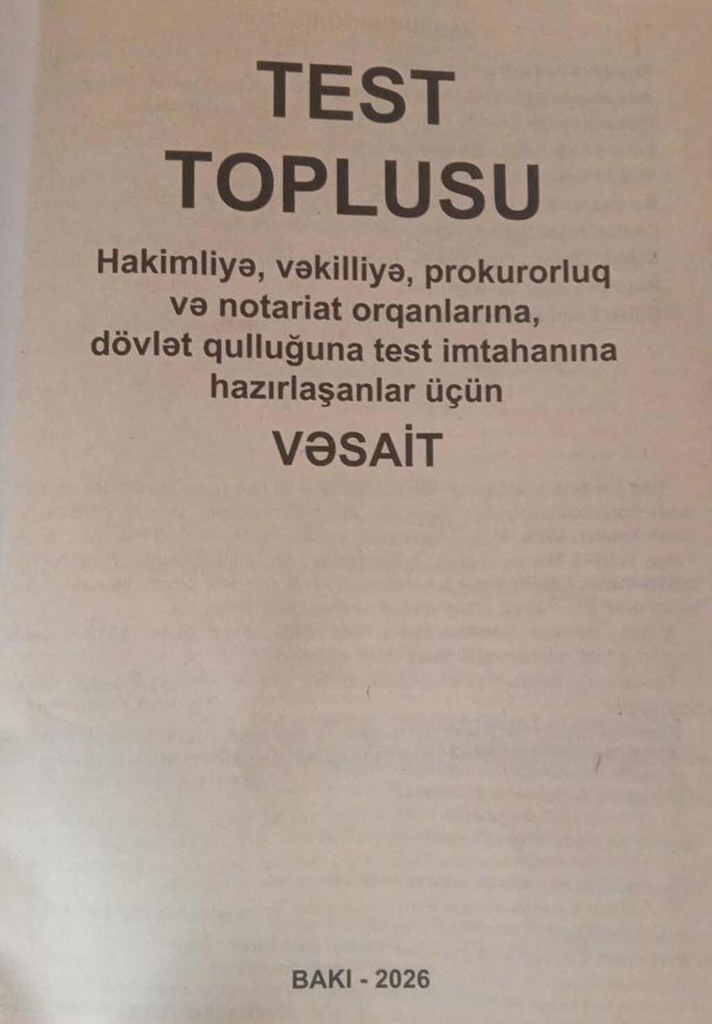 TEST TOPLUSU – hüquq sahələri üzrə hazırlıq vəsaiti Təyinatı: - — Kitablar və jurnallar, Bakı (2)