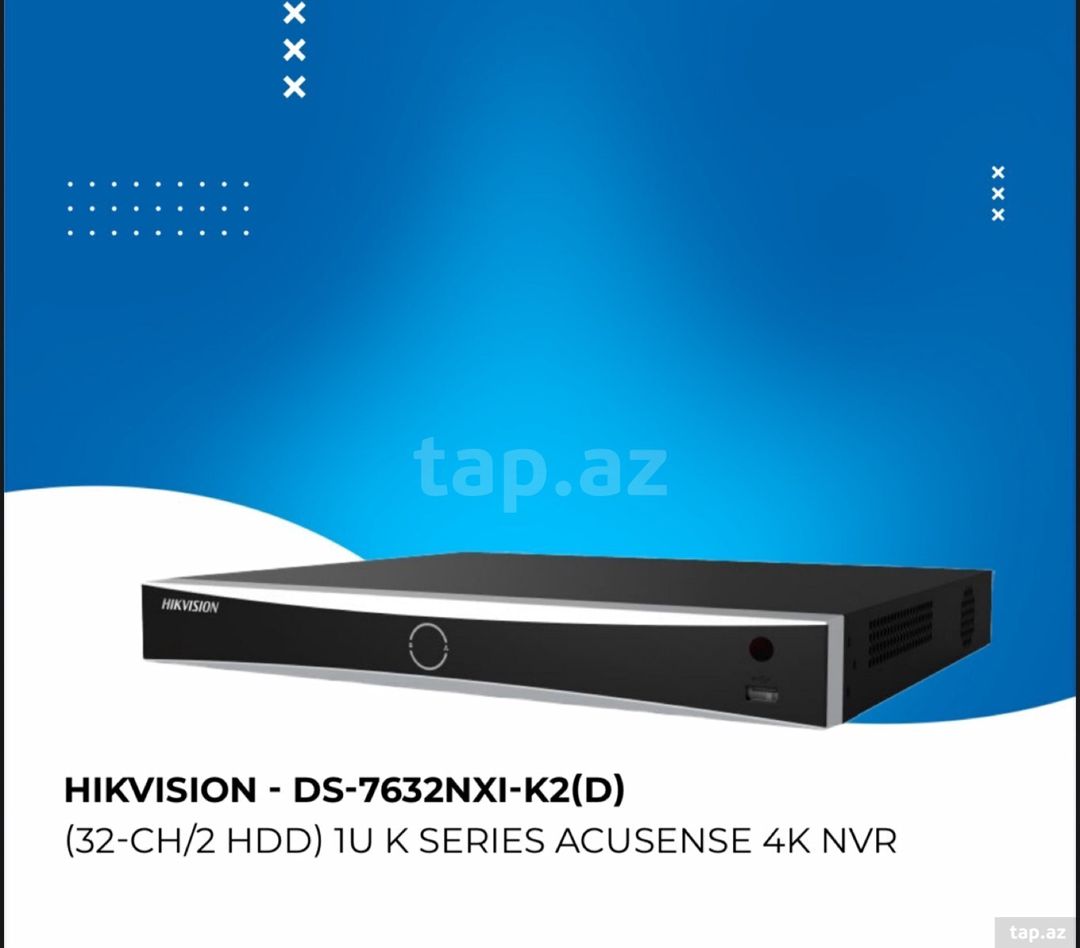 Hikvision - DS-7632NXI-K2(D) NVR 32 port — Təhlükəsizlik sistemləri, Bakı