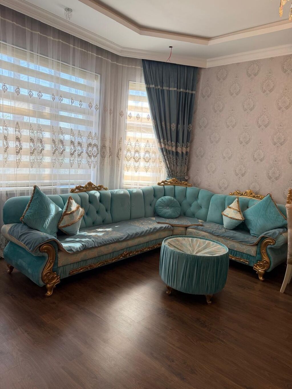 Klassik üslubda künc divan dəsti - Üslub: Barokko motivli klassik — Mebel, Bakı (3)