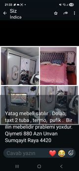 Yataq otağı mebel dəsti - Dəst tərkibi: qarderob (güzgülü sürgülü — Furniture