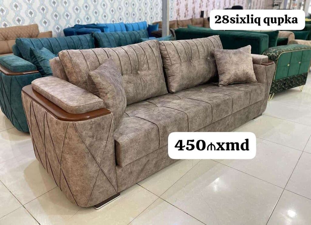 - Məhsul: 3 nəfərlik yumşaq divan - Parça: Tekstura effektli parça