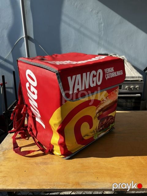 Yaxşı vəziyyətdə Yango yemək çatdırılması termal çantası (kuryer backpack-i) — Sumqayıt