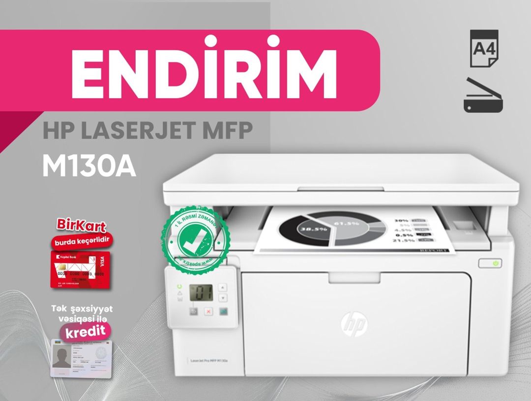 Printer HP LaserJet Pro MFP M130a (G3Q57A) — Elektronika, Bakı