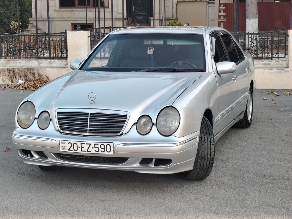 Mercedes-Benz E-Class (W210) sedan – gümüşü rəng. Əsas xüsusiyyətlər — Avto, Gəncə