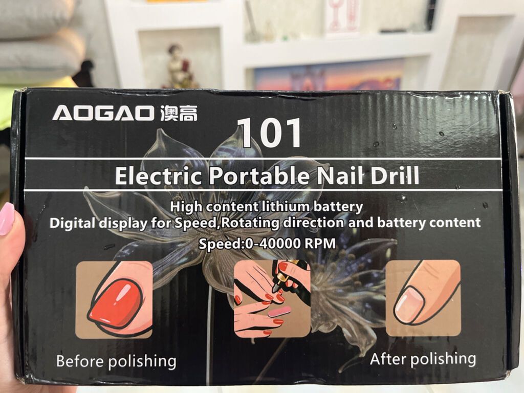 AOGAO 101 Elektrik Portativ Dırnaq Frezi - Sürət: 0–40 000 RPM - — Biznes və avadanlıq, Bakı