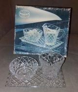 Çay dəsti, rəng - Ağ, Xrustal, Bohemia, 1 nəfərlik, Çexiya — Bəhruz.