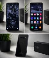 Samsung Galaxy S10 Plus, rəng - Qara, Simsiz şarj — Kenan