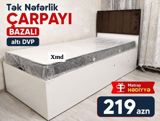Tək nəfərlik çarpayı – bazalı model, altı DVP. Rahat və istifadəli — Furniture