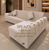 Künc divan, Yeni, Açılan, Bazalı, Parça, Şəhərdaxili pulsuz çatdırılma — Mebel