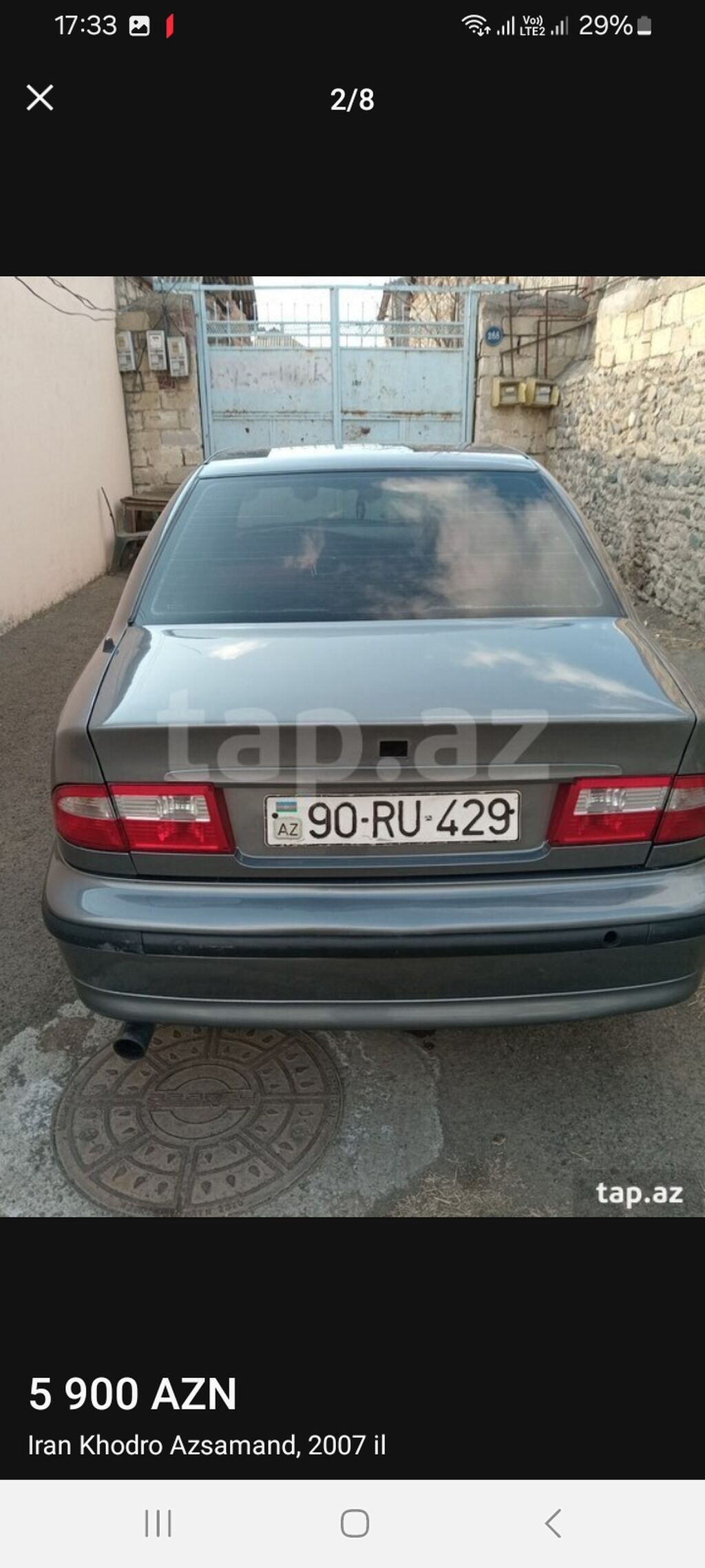 İran Khodro Azsamand sedan Mühüm məlumatlar: - Model: Iran Khodro — Avtomobillər, Gəncə (4)