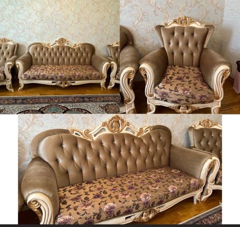 Klassik üslubda divan və 2 kreslo dəsti (işlənmiş)