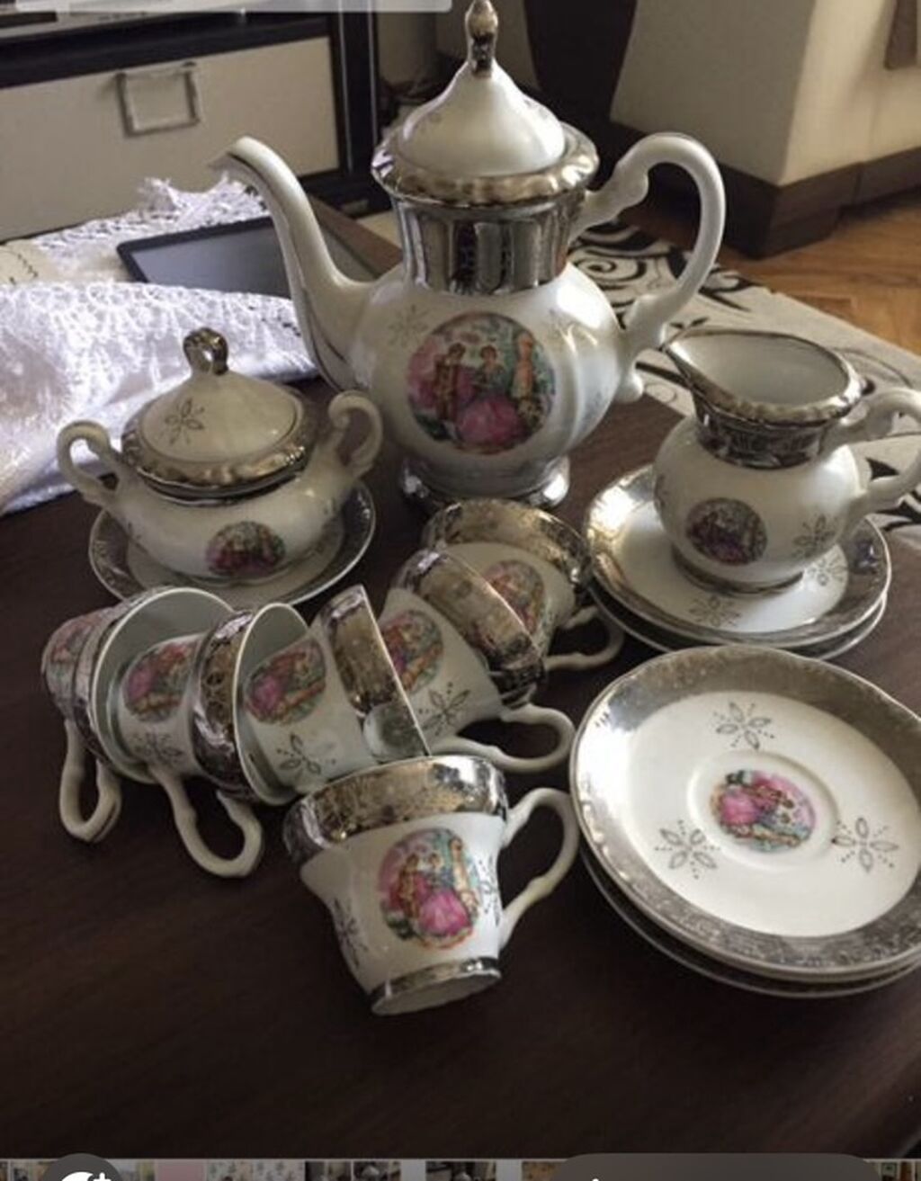 Çay dəsti, rəng - Ağ, Farfor, 6 nəfərlik — Mallar, Digah
