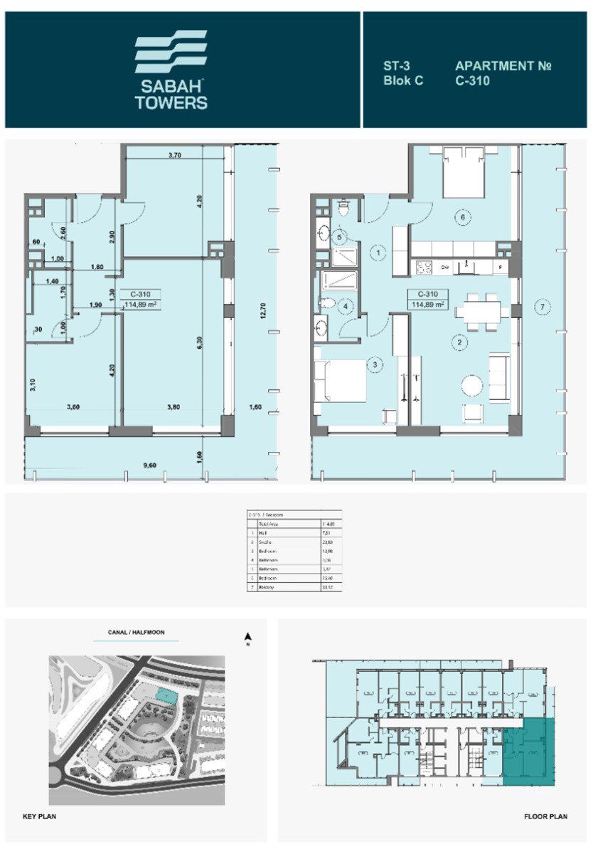 Satılır 3 otaqlı yeni tikili 114.9 m² — Mənzil, Bakı (8)