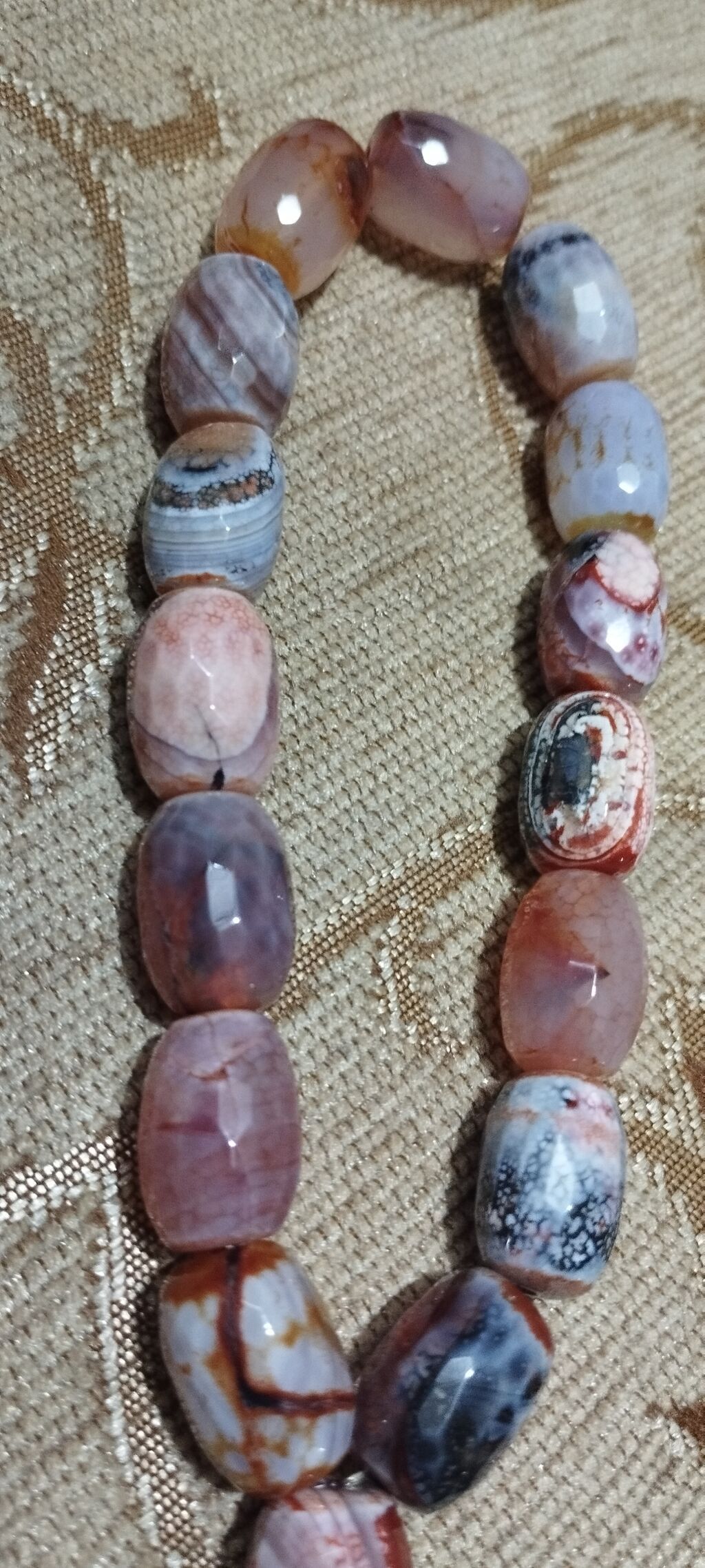 Təbii aqat daşlardan hazırlanmış təsbeh/ bilərzik hibridi - Material — Aksesuarlar, Bakı (2)