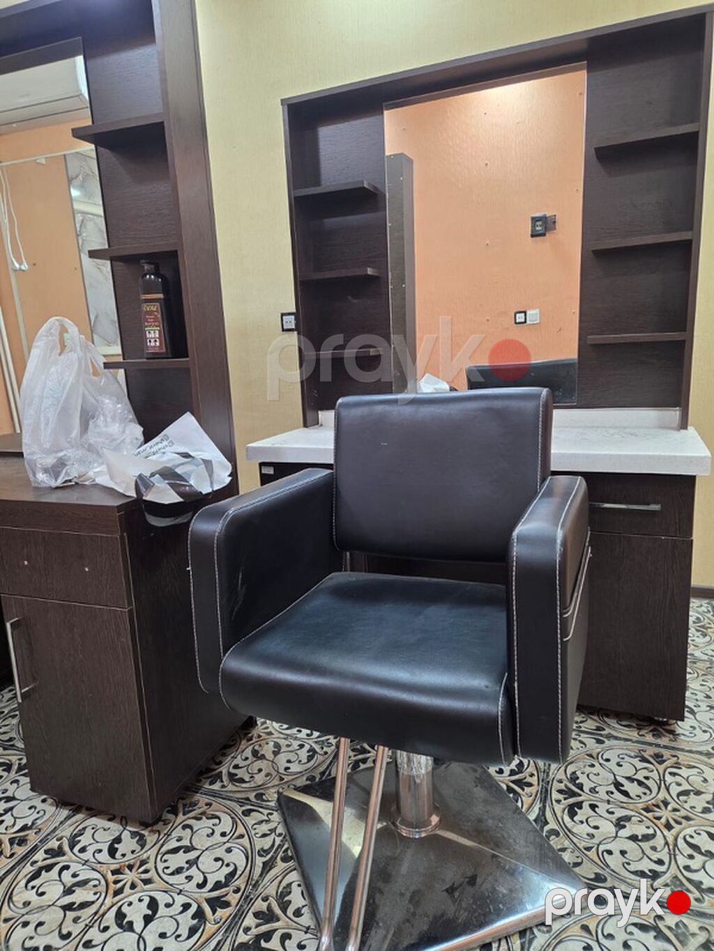 Salon üçün vizaj/berber masası və kreslo dəsti - Tünd ağac rəngində — Mebel, Bakı (5)