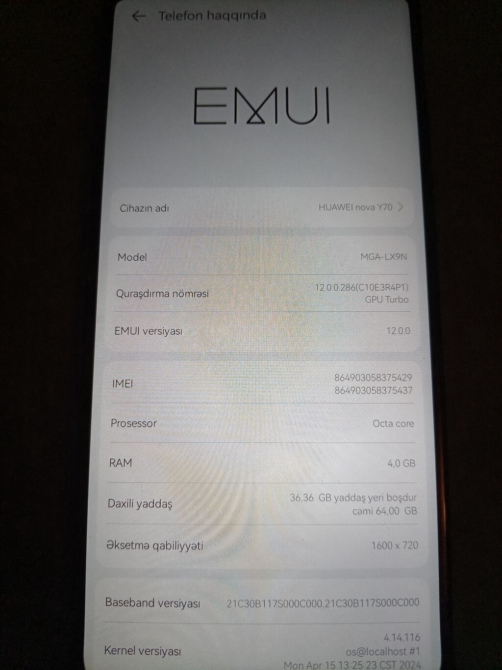Huawei Nova Y70, 64 GB, rəng - Bənövşəyi, İki sim kartlı — Huawei, Bakı (5)