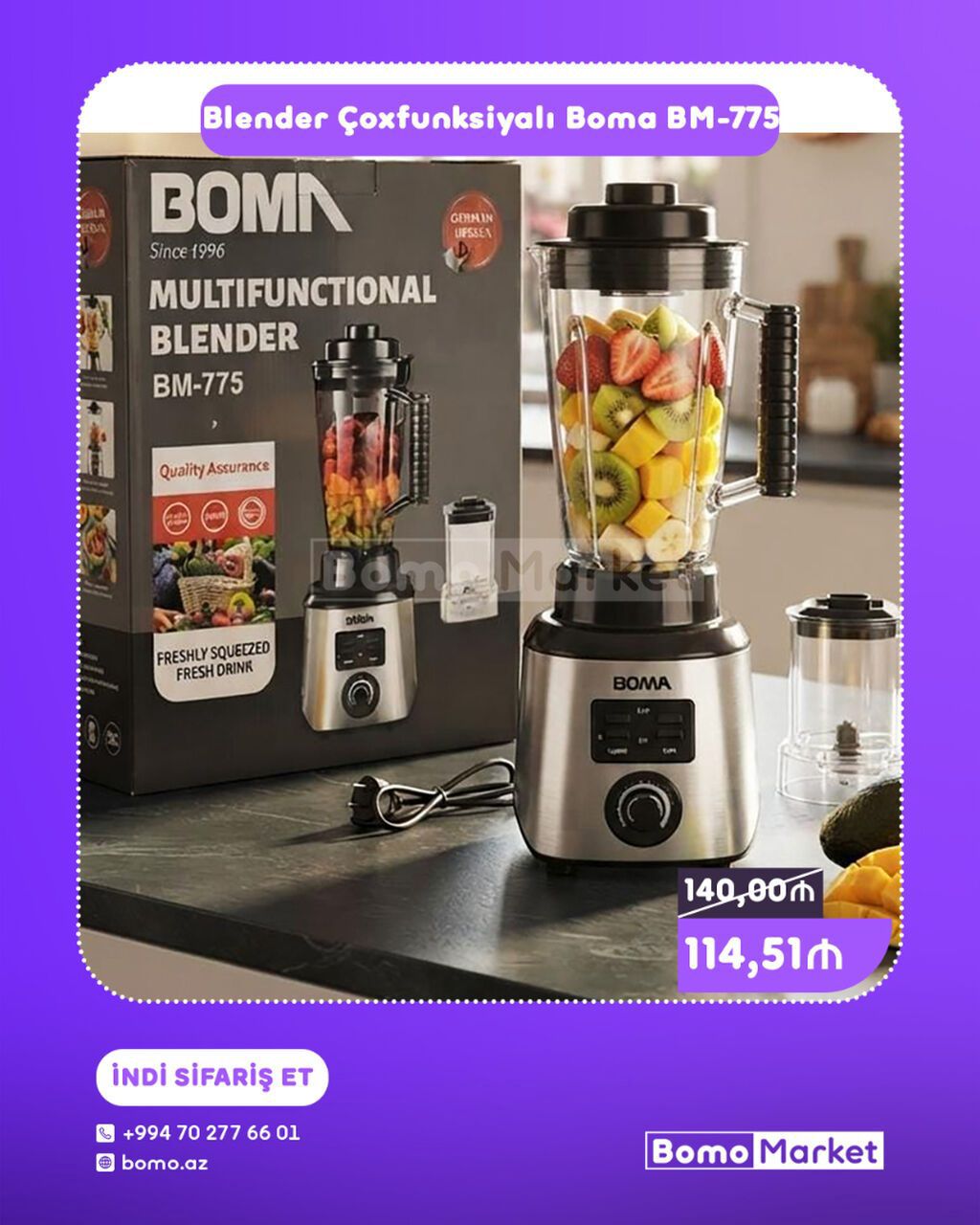 Boma BM-775 çoxfunksiyalı blender - Güclü mühərrik və kəskin