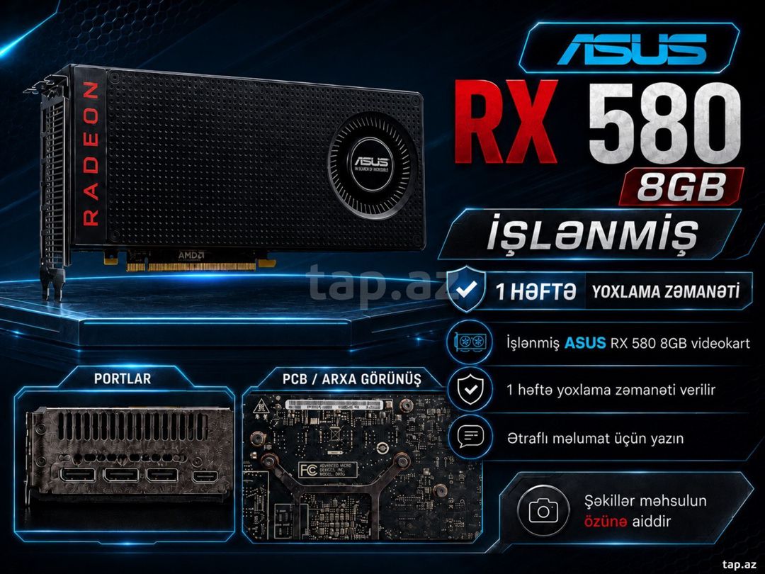 Asus RX580 8GB — Elektronika, Bakı
