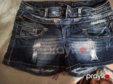 Qadın denim şort - Material: qalın, elastiksiz denim - Rəng: tünd — Gəncə