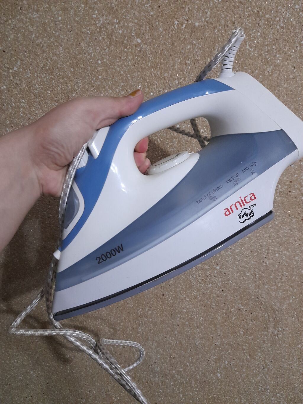Arnica ütü – 2000W buxarlı model - Güc: 2000W – sürətli qızma və