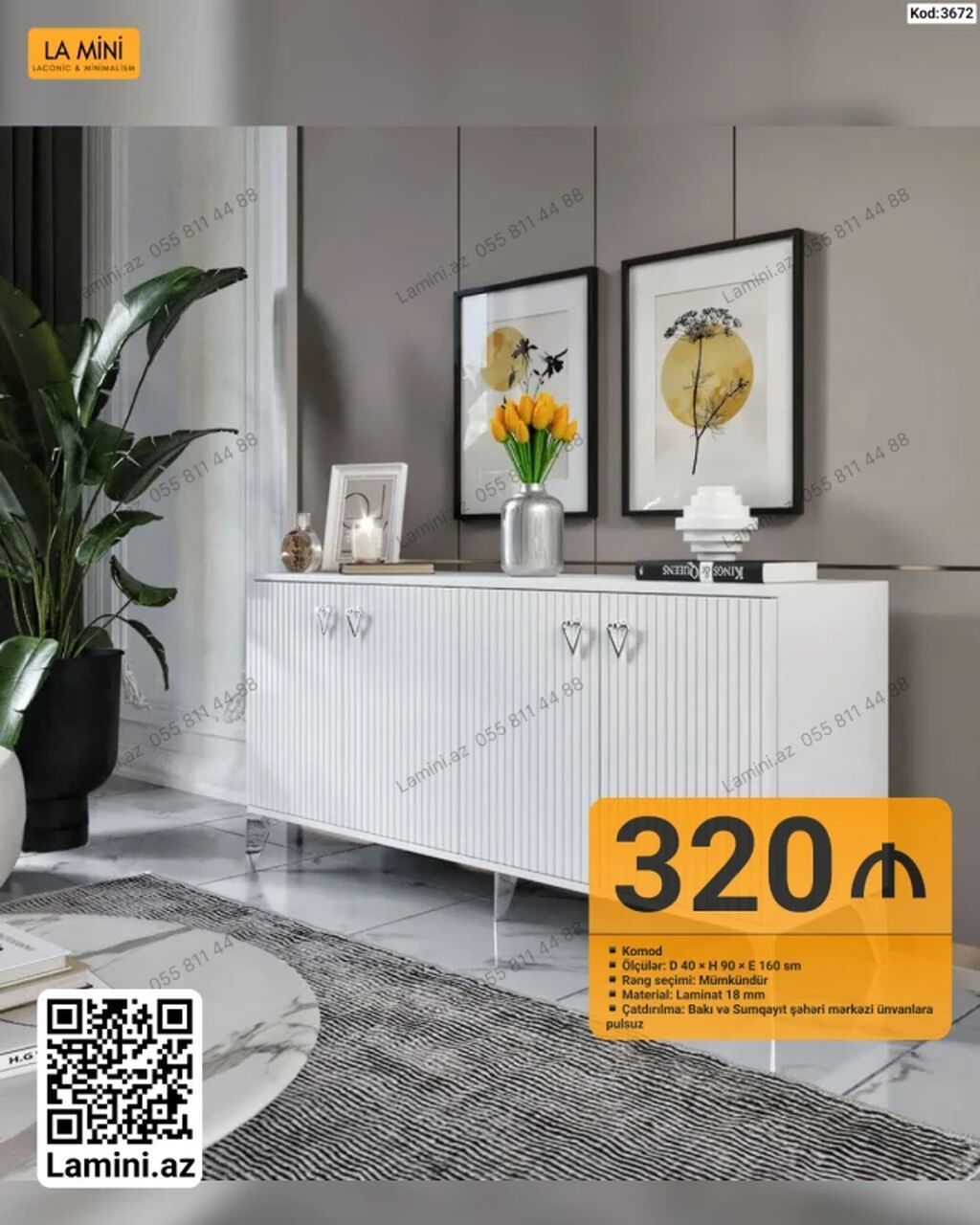 Qonaq otağı üçün, Siyirməsiz, Güzgüsüz, Pulsuz quraşdırılma, Zəmanətsiz, Kredit yoxdur — Mebel, Bakı
