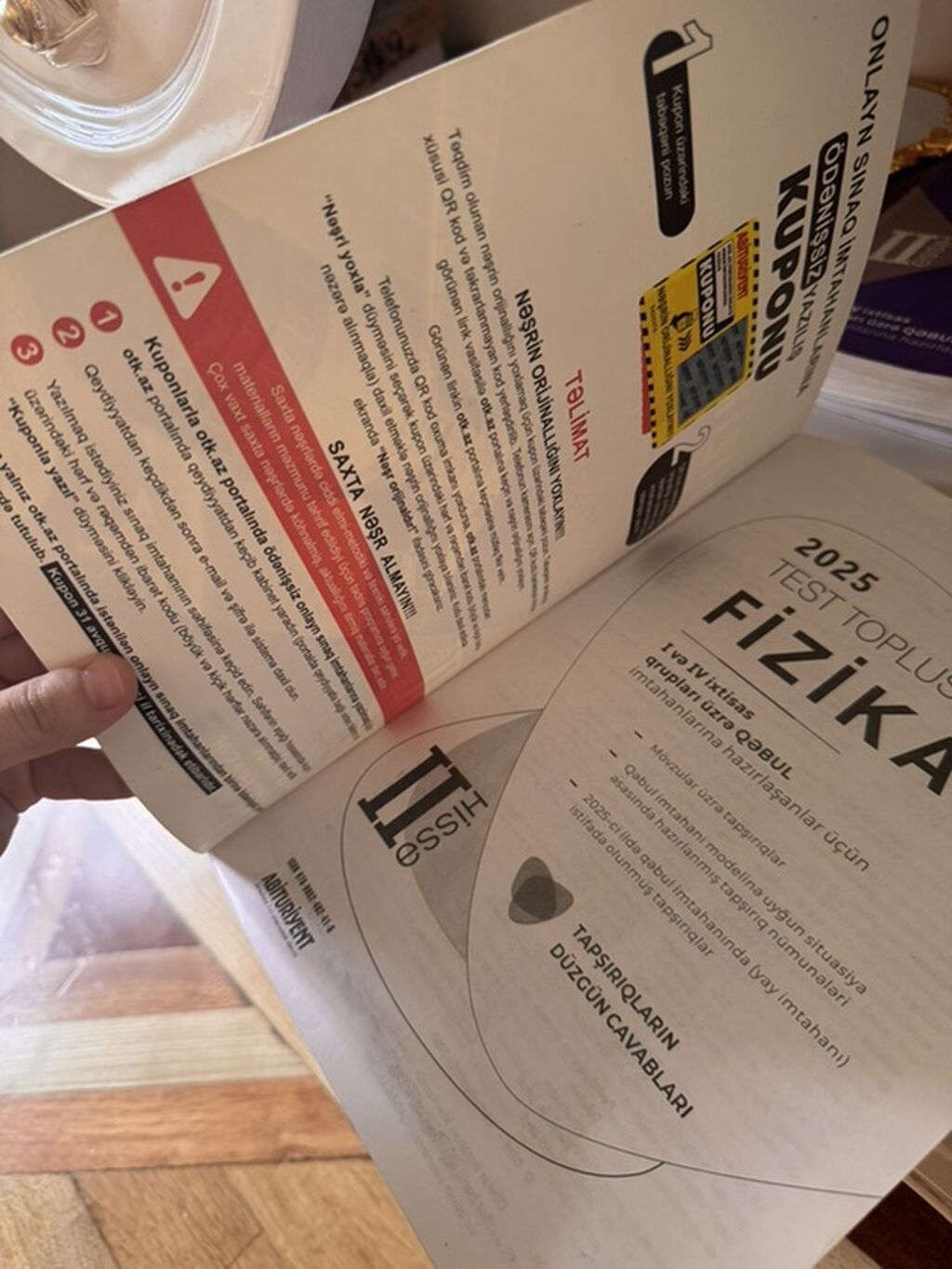 Məhsul: “Fizika 2025 – Test Toplusu” (DİM), Hissə I və Hissə II — Mallar, Bakı (7)