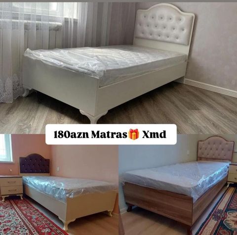 Tək nəfərlik çarpayı – klassik dizaynlı, yumşaq başlıqla. Bir neçə — Ucuz serfeli Mebel — Çarpayılar