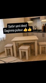 Mətbəx üçün, Yeni, Açılmayan, Dördbucaq masa, 4 stul — Mebel