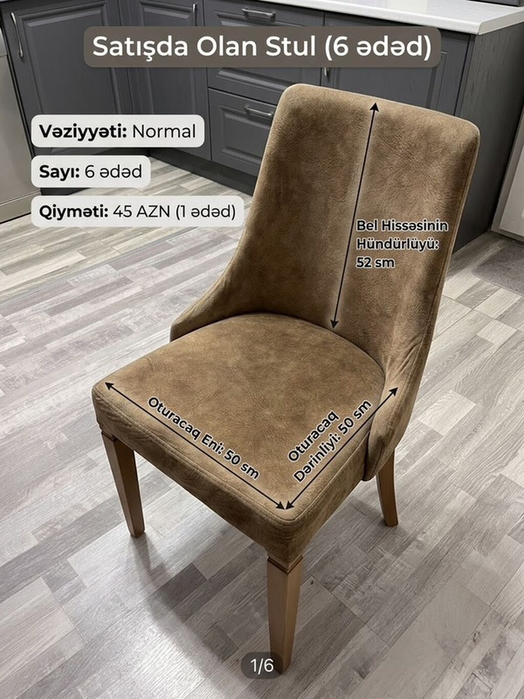 Yemək otağı dəsti Masası: - Material: taxta görünümlü masaüstü — Mebel, Mehdiabad