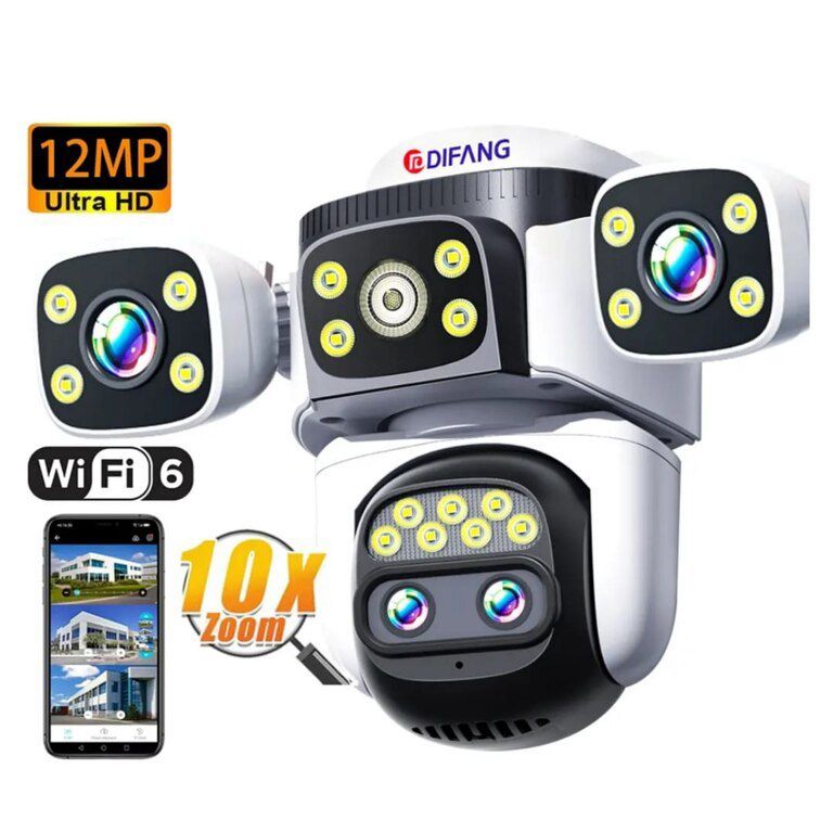 Wi-Fi PTZ kamera 360°FHD 12MP/4K+64GB — Təhlükəsizlik sistemləri, Bakı