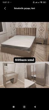 İkinəfərlik yataq otağı dəsti - Dəst: ikinəfərlik çarpayı (yumşaq — Mebel