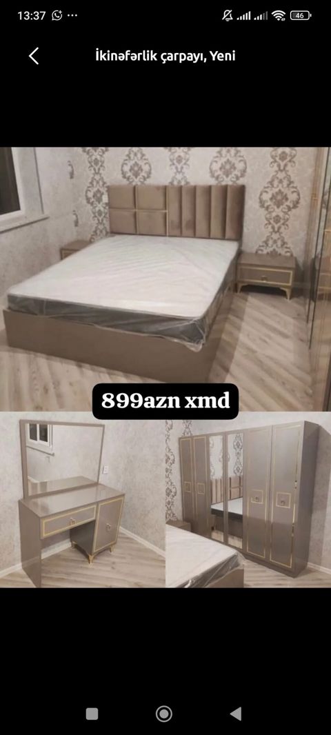 İkinəfərlik yataq otağı dəsti - Dəst: ikinəfərlik çarpayı (yumşaq — ucuz.mebel — Комплекты мебели для спальни