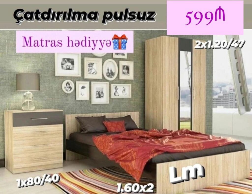 *Yataq dəsti* *Sifarişlə və yeni* Qiymət : *599₼* Dəstə daxildir