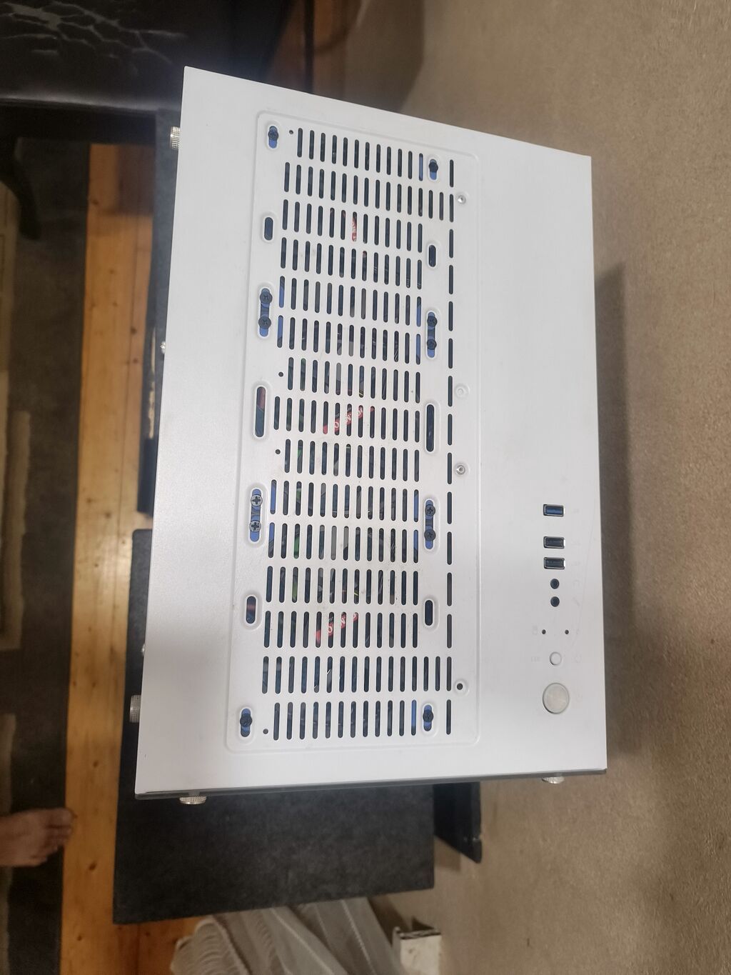 Ağ rəngli şüşə panelli gaming PC korpusu – ARGB ventilyatorlarla — Elektronika, Bakı (3)