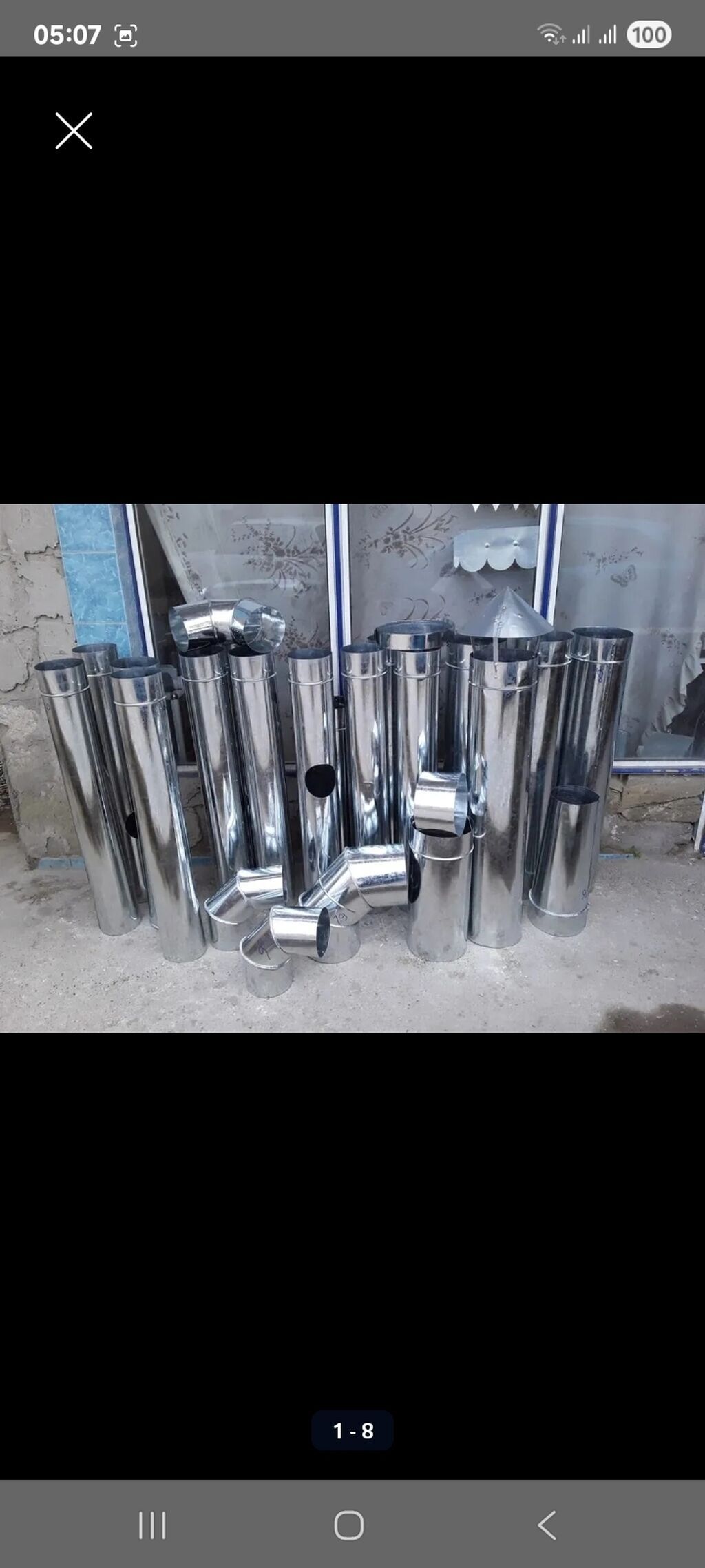 Məhsul: Sinklənmiş hava və tüstü boruları, qoşqu elementləri və metal — Santexnika, Saray