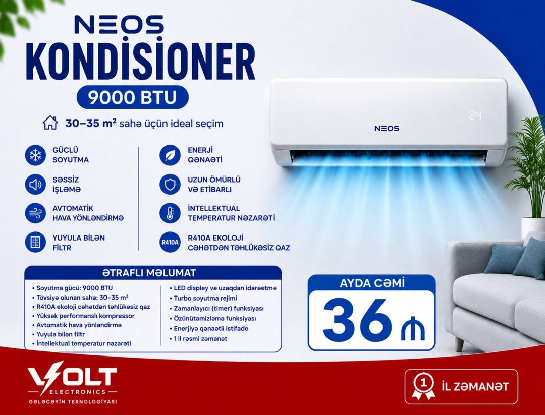 Neos kondisionerləri — Mallar, Bakı